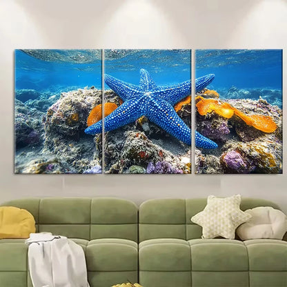3pcs Relaxing Seafloor in Komodo Island Metal Print Ready to Hang Art