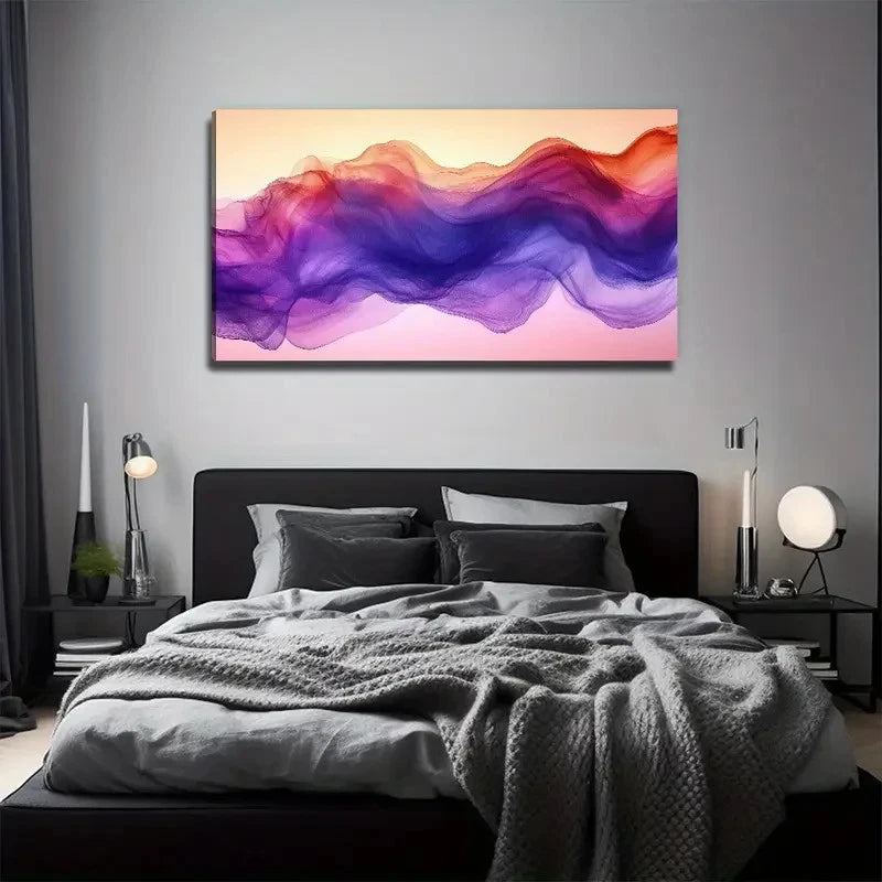 Vibrant Swirling Color Abstract Wall Art Canvas Office Home Room Framed 120x60cm