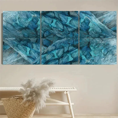 3pcs Farm, ocean blue bluefish Light Beige Wall Art Set Canvas Framed 60x90cm - High Quality Print 100% Australian Made Wall Canvas Ready to Hang