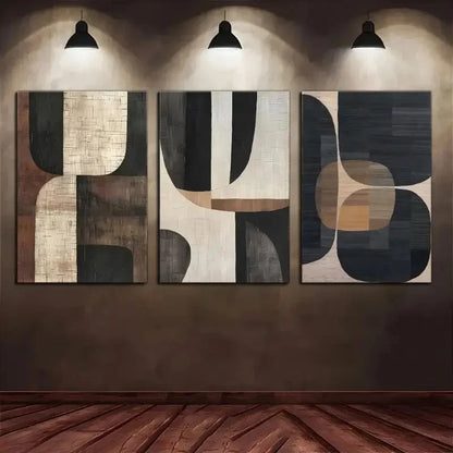 3pcs Modern Abstract Beige Vase Style  Canvas Framed 50x70cm - High Quality Print 100% Australian Made Wall Canvas Ready to Hang
