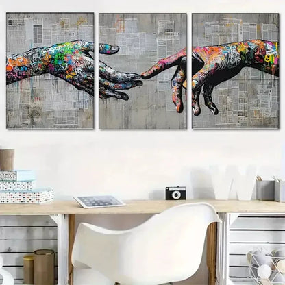 3 PCS Graffiti-Inspired Creation Wrapped Wall Art Set Canvas Unframed - High Quality Print 100% Australian Made Wall Canvas - Bella Home Decor