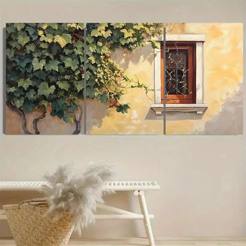 3pcs Venetian Vine Wall Art Set Canvas Unframed - High Quality Print 100% Australian Made Wall Canvas - Bella Home Decor