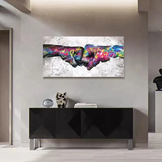 Colorful Street Vibrant Decor Wall Art Canvas Office Home Room Framed 120x60cm