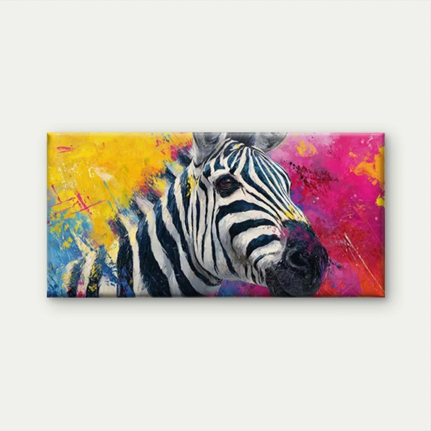 Zebra Abstract Animal Wall Art Canvas Office Home Room Framed 120x60cm