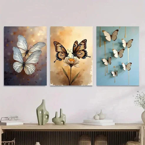 3pcs Dog Portraits & Dandelion Animals Wall Art Set Canvas Unframed - High Quality Print 100% Australian Made Wall Canvas - Bella Home Decor