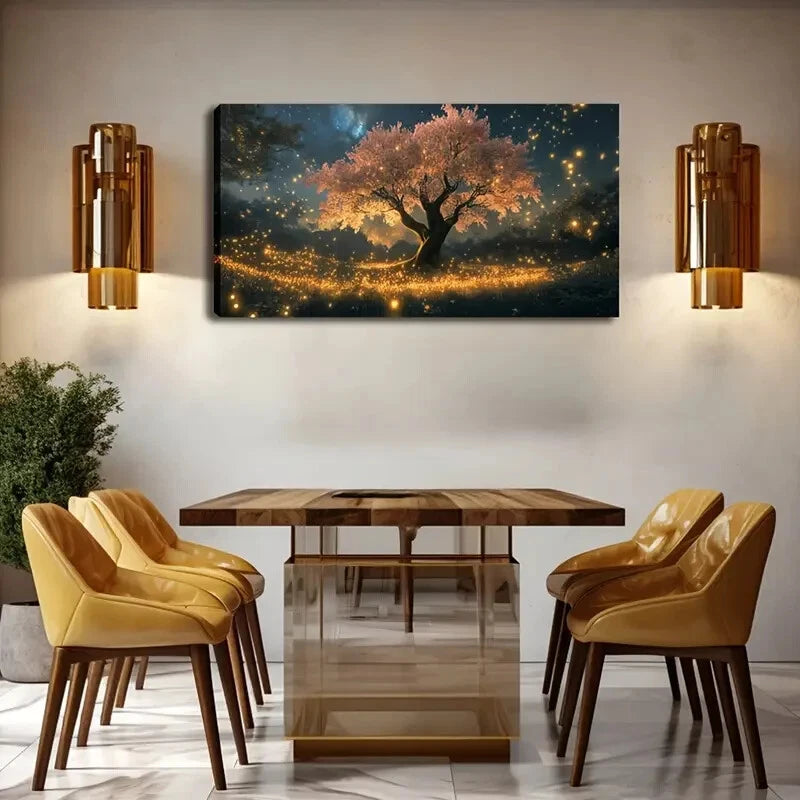 Warm Yellow Glow Petals Modern Wall Art Canvas Office Home Room Framed 120x60cm - Bella Home Decor