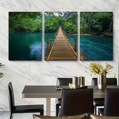 3pcs Tropical River Scene Bohol Philippines Metal Print Ready to Hang Art
