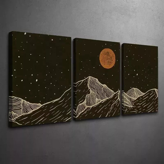 3pcs Modern Line Art Canvas Wall Art, Abstract Wall Art Set Canvas Framed 50x70cm - High Quality Print 100% Australian Made Wall Canvas Ready to Hang