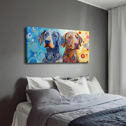 Psychedelic Dogs by John Dyer Wall Art Canvas Office Home Room Framed 120x60cm