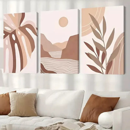 3pcs Bohemian Style Painting Art Wall Art Canvas Unframed - High Quality Print 100% Australian Made Wall Canvas - Bella Home Decor