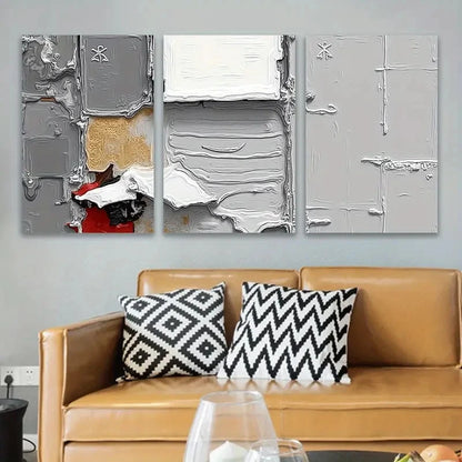 3pcs Abstract Pigment Painting Wall Art Set Canvas Framed 50x70cm - High Quality Print 100% Australian Made Wall Canvas Ready to Hang - Bella Home Decor