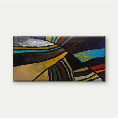 Abstract Multicolor Geometric Wall Art Canvas Office Home Room Framed 120x60cm