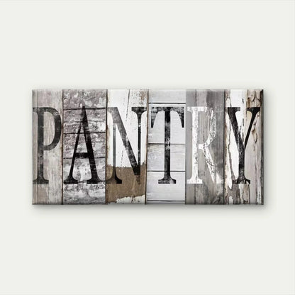 Rustic Wood Pantry Letter Wall Art Canvas Office Home Room Framed 120x60cm