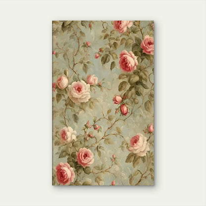 Elegant Floral Oil Painting  60x90cm Metal Print Ready to Hang