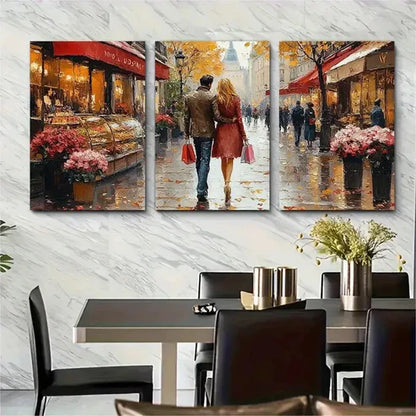3pcs Humorous Parisian Shopping Quote – Wall Art Canvas Unframed – High Quality Print 100% Australian Made Wall Canvas
