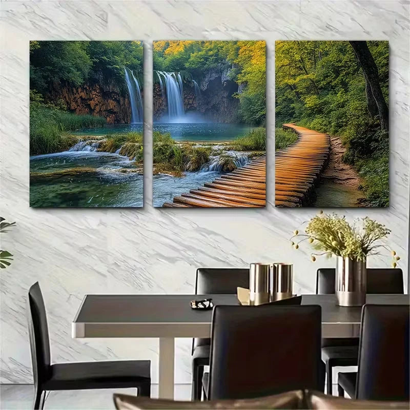 3pcs Plitvice Lakes National Park Croatia Metal Print Ready to Hang Art