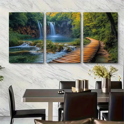 3pcs Plitvice Lakes National Park Croatia Metal Print Ready to Hang Art