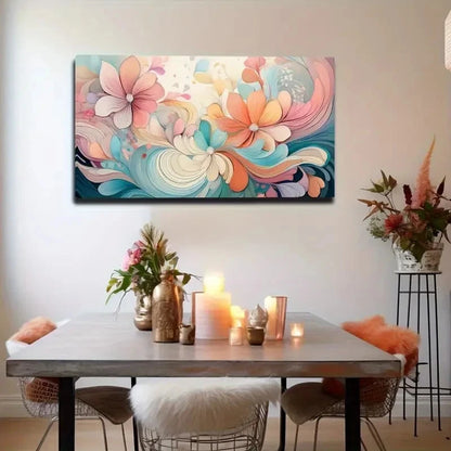 Abstract Floral Modern Wall Art Canvas Office Home Room Framed 120x60cm