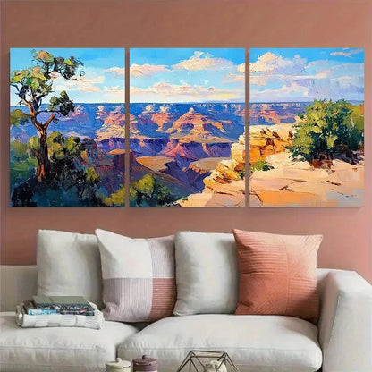 3pcs Grand Canyon Painting Colorado Landscape Metal Print Ready to Hang Art - Bella Home Decor
