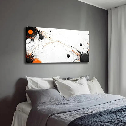 Abstract Splash Design In White Wall Art Canvas Office Home Room Framed 120x60cm - Bella Home Decor