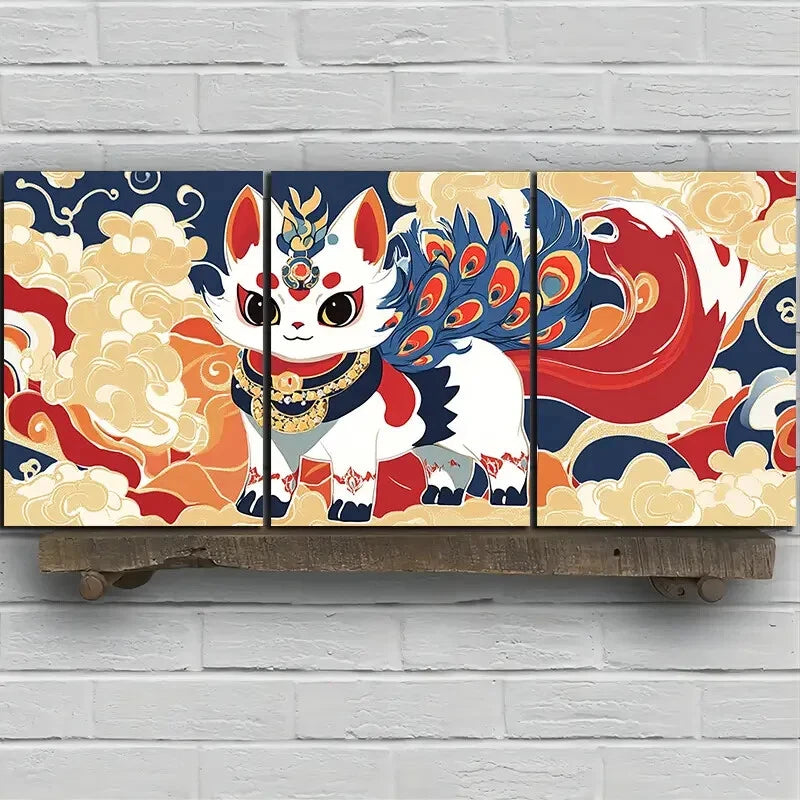 3pcs Animal Themed Beautiful Red Fox Metal Print Ready to Hang Art - Bella Home Decor