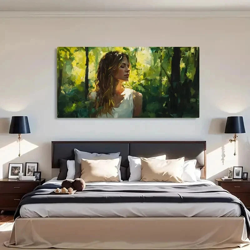 Nature-Inspired Forest Greenery Wall Art Canvas Office Home Room Framed 120x60cm - Bella Home Decor