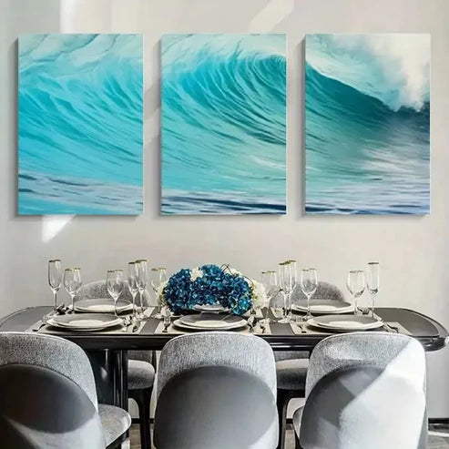 3pcs Wave Beach Ocean Wall Art Canvas Unframed - High Quality Print 100% Australian Made Wall Canvas