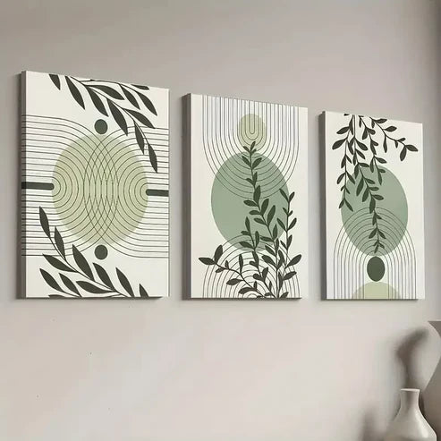 3pcs Bohemian Style Abstract Geometric Line Art Canvas Unframed - High Quality Print 100% Australian Made Wall Canvas - Bella Home Decor