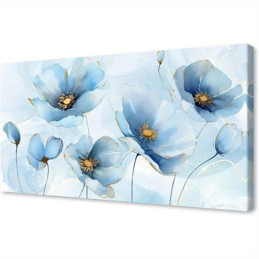 Aesthetic Watercolour Flowers Wall Art  canvas office home room framed 120x60cm - Bella Home Decor