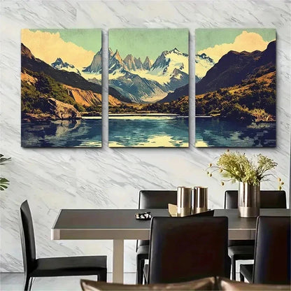3pcs South America Poster Andes Nature Perfect Wall Art Set Canvas Framed 50x70cm - High Quality Print 100% Australian Made Wall Canvas Ready to Hang