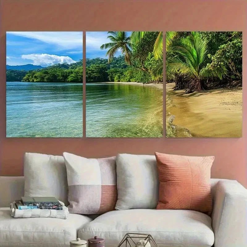 3pcs Exquisite Costa Rica Scenes with Puerto Viejo Metal Print Ready to Hang Art - Bella Home Decor