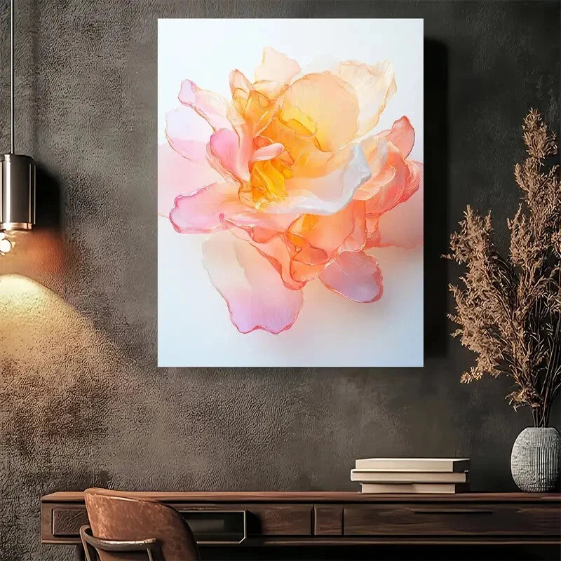 Beautiful Elegant Floral Modern Vintage Painting 40x60cm Metal Print Ready to Hang - Bella Home Decor