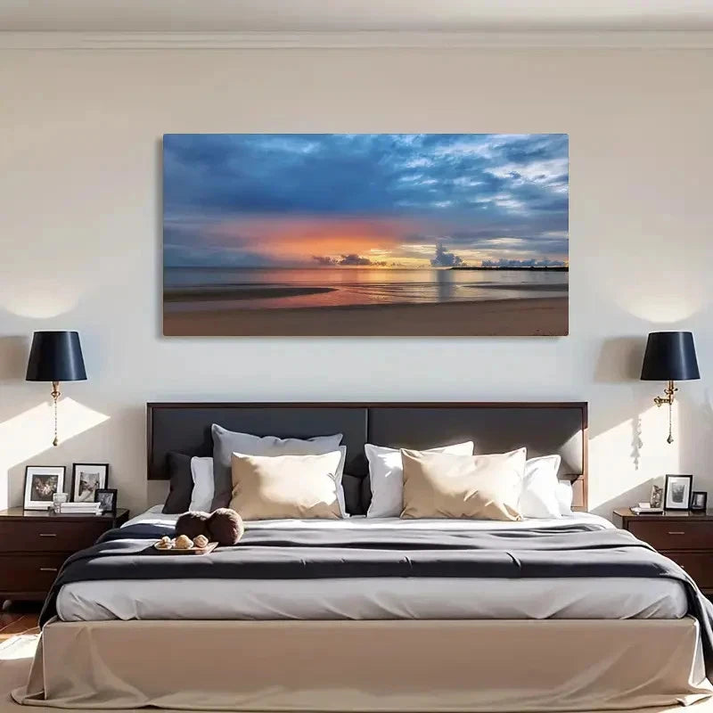 Ocean View Sunrise Australia  Wall Art Canvas Office Home Room Framed 120x60cm