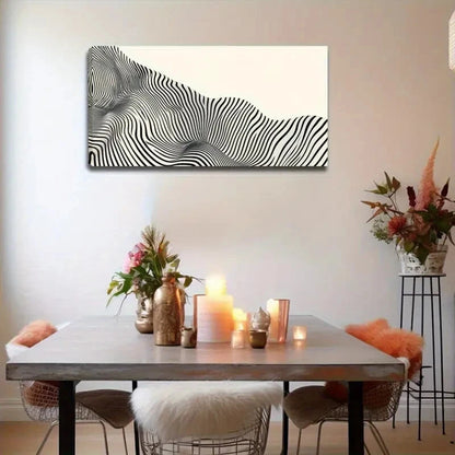 Modern Zebra Stripe B&W Pattern Wall Art Canvas Office Home Room Framed 120x60cm - Bella Home Decor