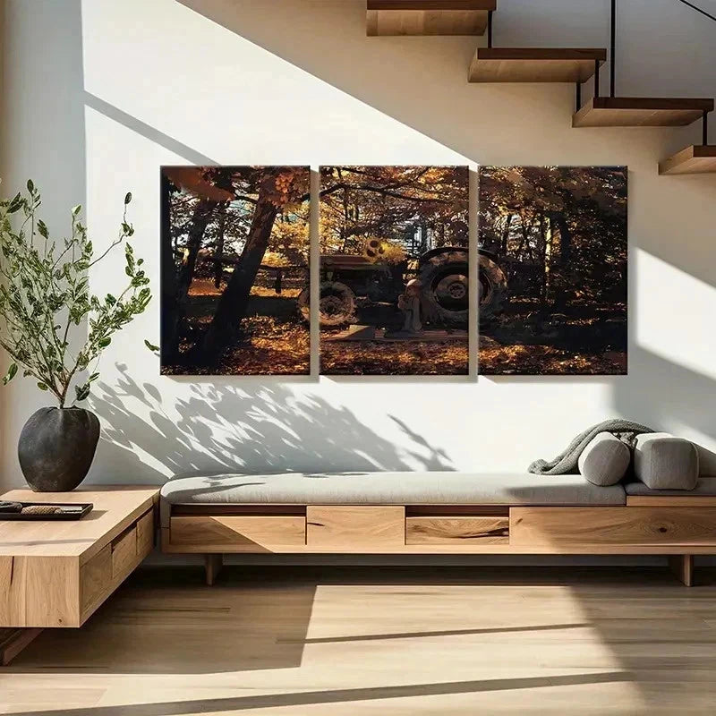 3pcs Forest Landscape Anime Girl Modern Wall Art Set Canvas Framed 50x70cm - High Quality Print 100% Australian Made Wall Canvas Ready to Hang - Bella Home Decor
