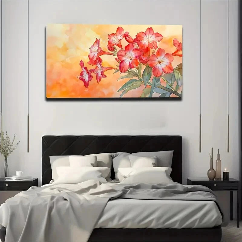 Present A Bright Red Color Wall Art Canvas Office Home Room Framed 120x60cm - Bella Home Decor