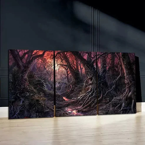3pcs Enchanting Purple Forest Wall Art Canvas Unframed - High Quality Print 100% Australian Made Wall Canvas