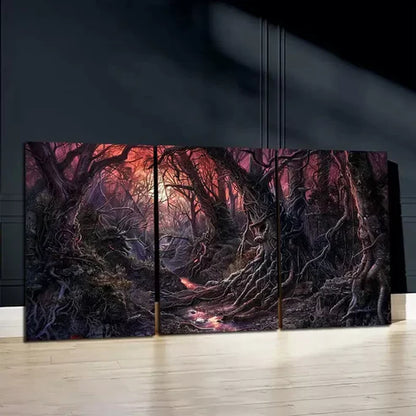 3pcs Enchanting Purple Forest Wall Art Canvas Unframed - High Quality Print 100% Australian Made Wall Canvas