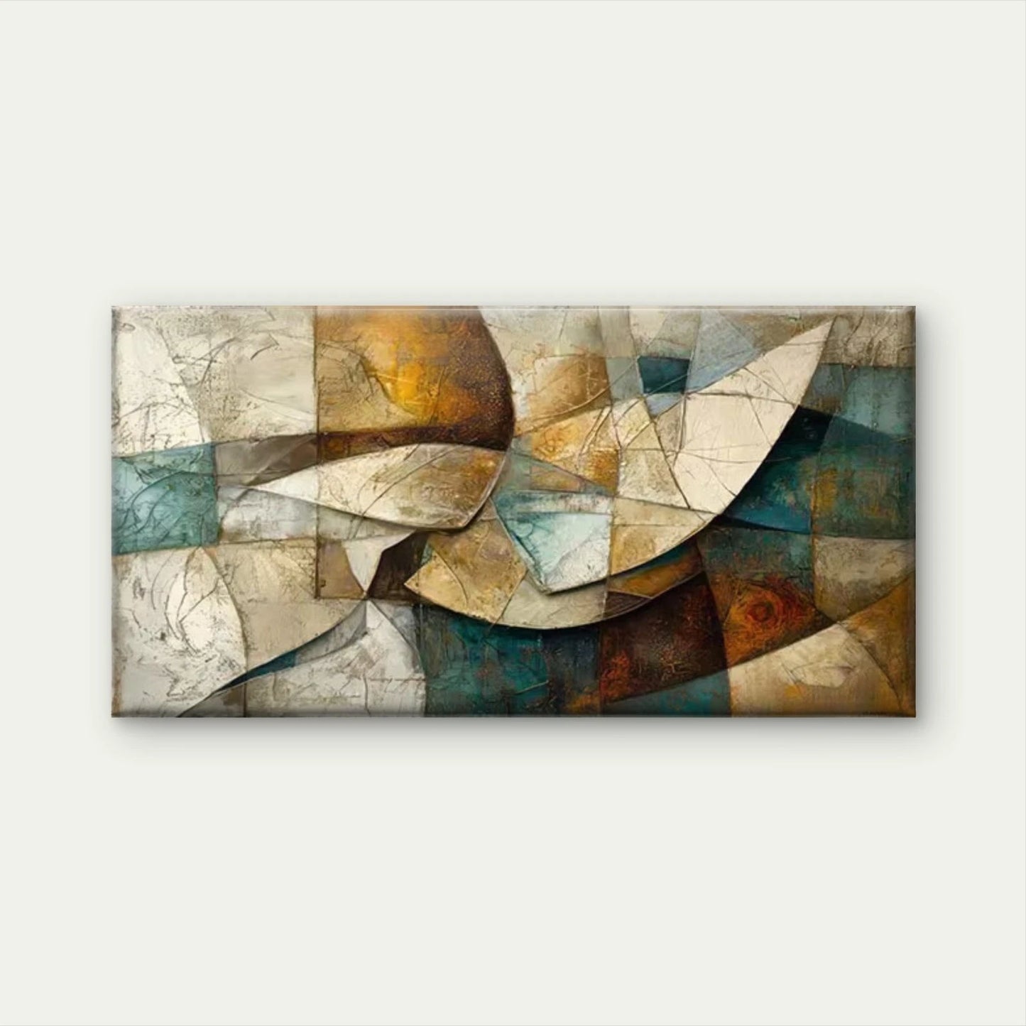 Modern Abstract Geometric Wall Art Canvas Office Home Room Framed 120x60cm