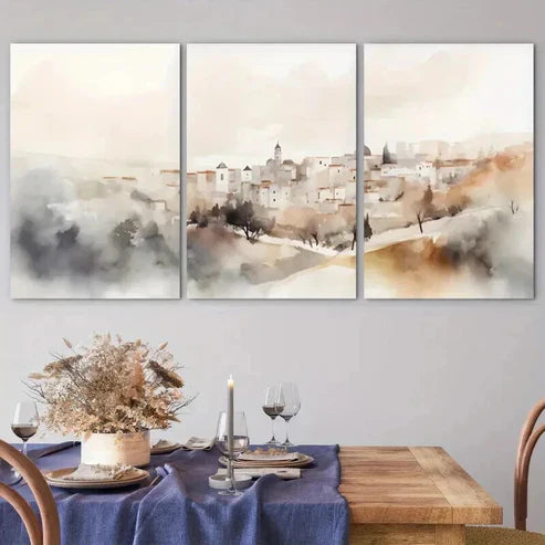 3pcs Jerusalem The Cityscape Landscape Wall Art Set Canvas Unframed - High Quality Print 100% Australian Made Wall Canvas