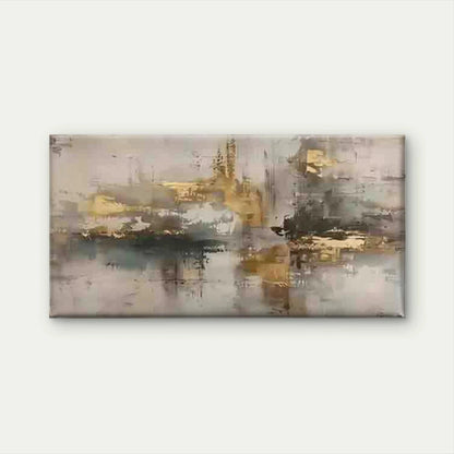 Abstract Golden Leaf Wall Art Canvas Office Home Room Framed 120x60cm