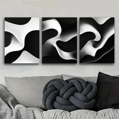 3pcs Modern Black and White Abstract Wall Art Canvas Unframed - High Quality Print 100% Australian Made Wall Canvas