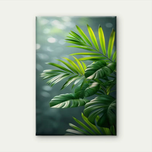 Tropical Leaf Lush Green Foliage 60x90cm Metal Print Ready to Hang