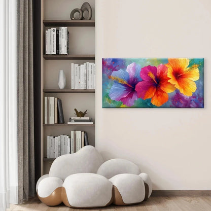 Vibrant Floral with Densely Wall Art Canvas Office Home Room Framed 120x60cm