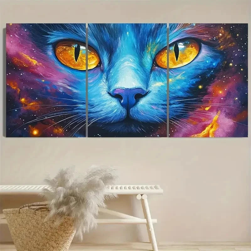 3pcs Colorful Space-Themed Wall Art Set Canvas Framed 60x90cm - High Quality Print 100% Australian Made Wall Canvas Ready to Hang - Bella Home Decor