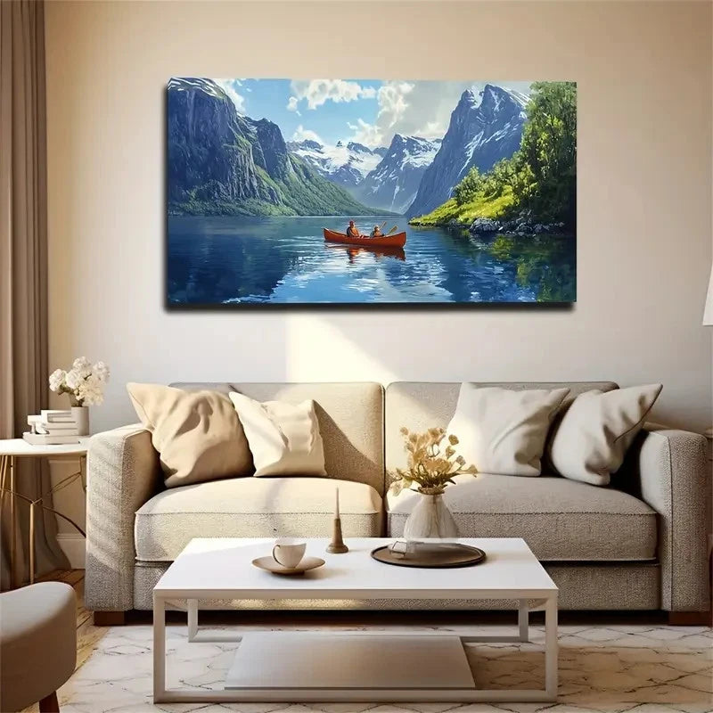 The Lake Water As Clear Wall Art Canvas Office Home Room Framed 120x60cm