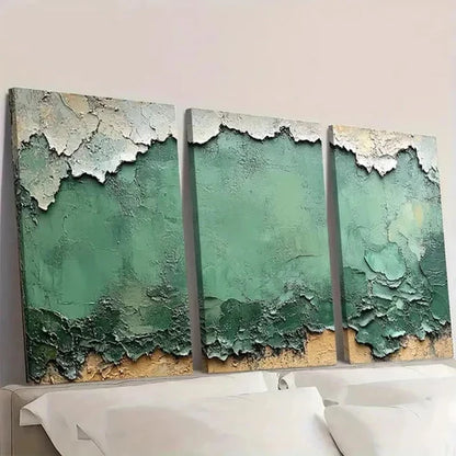 3pcs Wabi Sabi Green Abstract  Wall Art Set Canvas Unframed – High Quality Print 100% Australian Made Wall Canvas - Bella Home Decor