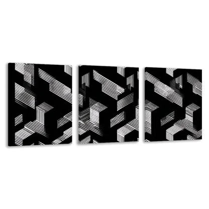 3pcs Black & White Abstract Arrow Decor  Wall Art Set Canvas Framed 60x90cm - High Quality Print 100% Australian Made Wall Canvas Ready to Hang - Bella Home Decor