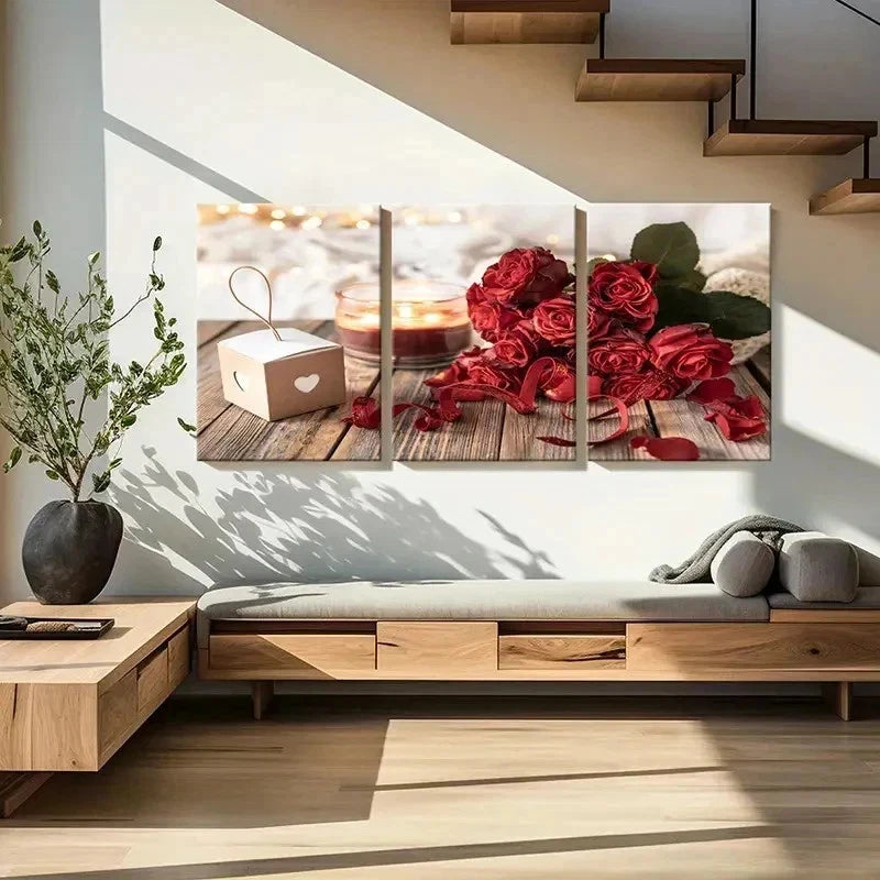 3pcs Aromatherapy Rose Flower Painting Wall Art Set Canvas Framed 60x90cm - High Quality Print 100% Australian Made Wall Canvas Ready to Hang - Bella Home Decor
