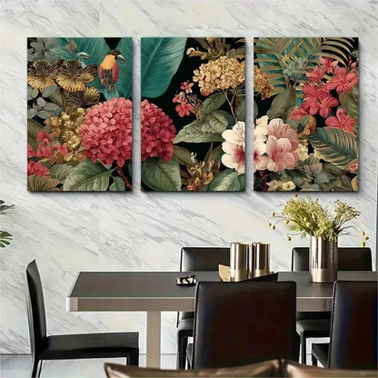 3pcs Botanical Maximalist Disco Perfect Wall Art Set Canvas Framed 50x70cm - High Quality Print 100% Australian Made Wall Canvas Ready to Hang - Bella Home Decor